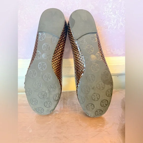 Tory Burch Snakeskin Patterned Flats - Picture 3 of 4
